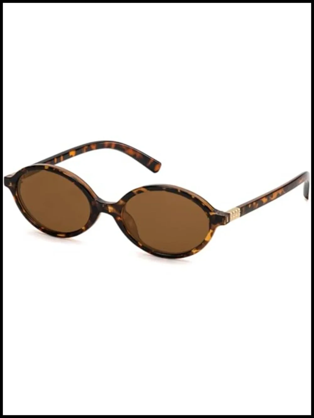 Retro Oval Sunglasses UV400 Protection Lightweight Plastic Frame